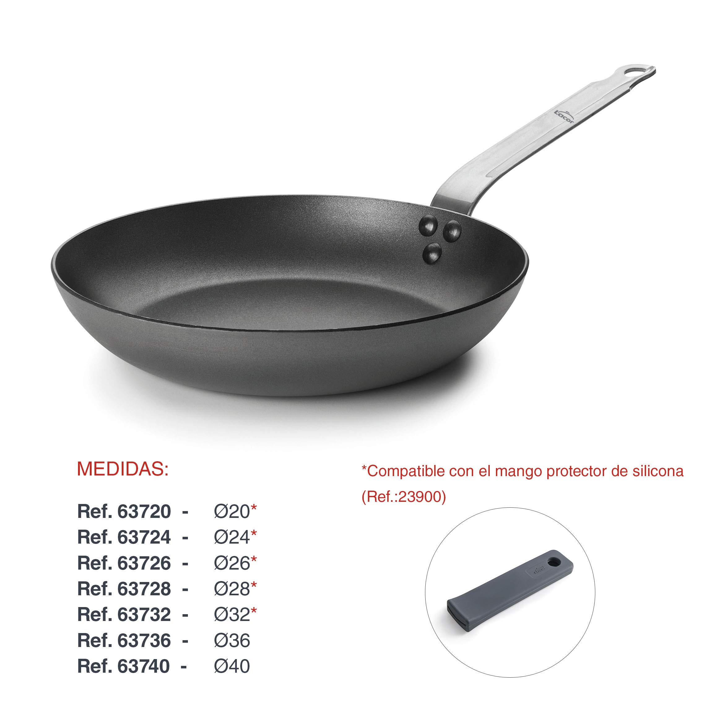 Lacor-63720-NON.STICK BLACK IRON FRYING PAN 20 CM.