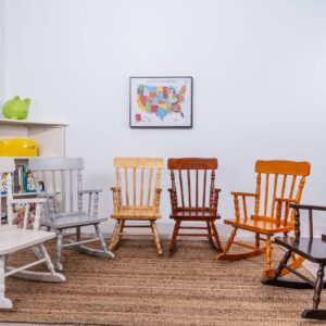 Gift Mark Childs Rocking Chairs - Classic Hand-Made Wooden Rockers for Boys and Girls - Vintage Style Colonial Kid's Seats - Childrens Furniture Rocker (Cherry)