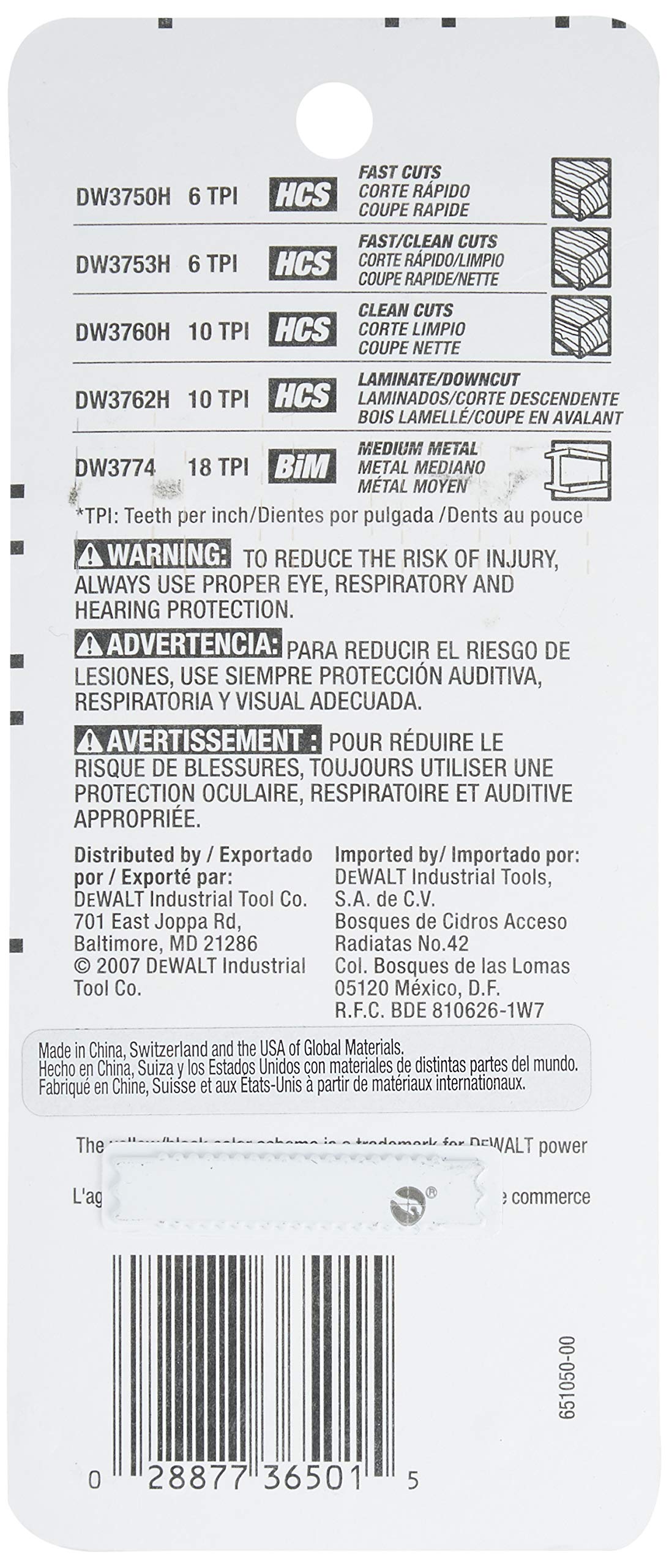 DEWALT Jigsaw Blades Set, T-Shank, 5-Piece (DW3795H)