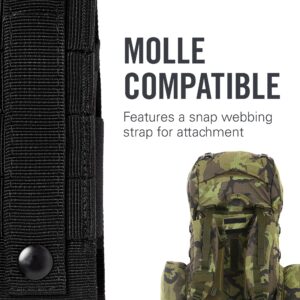 LEATHERMAN, MOLLE Compatible Large Nylon Sheath with Pockets for Multitools, Made in the USA, Fits 4" and 4.5" Tools - Black