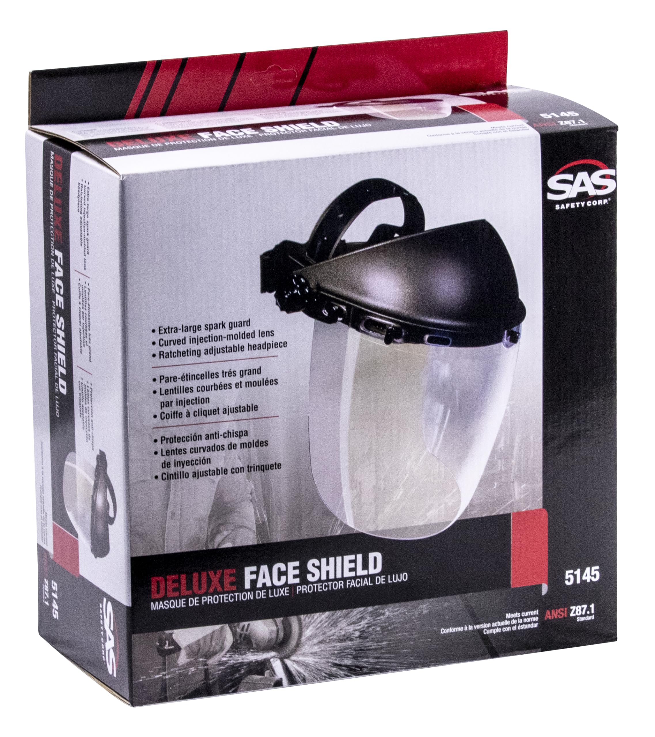 SAS Safety 5145 Deluxe Clear Face Shield Eye/Face protection