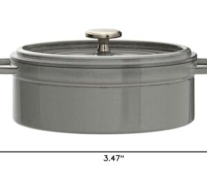 STAUB Cast Iron Roaster/Cocotte, Oval 17 cm, 1 L, Graphite Grey