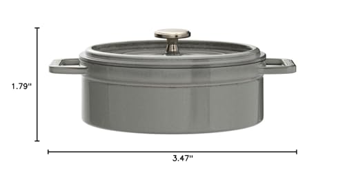 STAUB Cast Iron Roaster/Cocotte, Oval 17 cm, 1 L, Graphite Grey