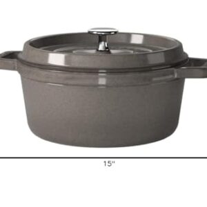 STAUB Cast Iron Roaster/Cocotte, Round, 26 cm, 5 L, Graphite Grey