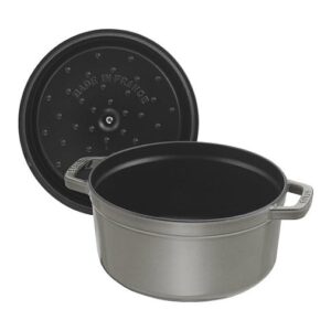 STAUB Cast Iron Roaster/Cocotte, Round, 26 cm, 5 L, Graphite Grey