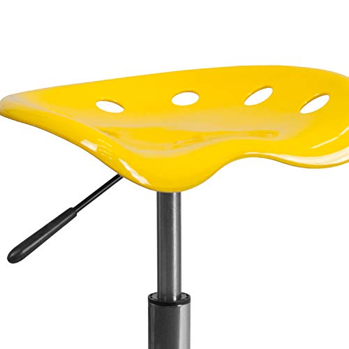 Flash Furniture Taylor Vibrant Yellow Tractor Seat and Chrome Stool