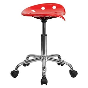 Flash Furniture Taylor Vibrant Red Tractor Seat and Chrome Stool