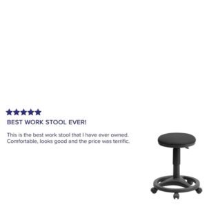 Flash Furniture Frakes Black Ergonomic Stool with Foot Ring