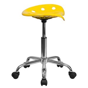 Flash Furniture Taylor Vibrant Yellow Tractor Seat and Chrome Stool