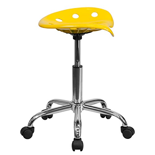 Flash Furniture Taylor Vibrant Yellow Tractor Seat and Chrome Stool