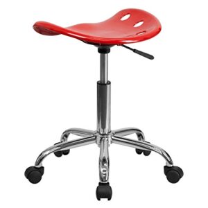 Flash Furniture Taylor Vibrant Red Tractor Seat and Chrome Stool