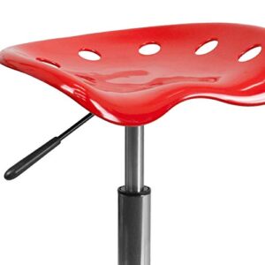 Flash Furniture Taylor Vibrant Red Tractor Seat and Chrome Stool