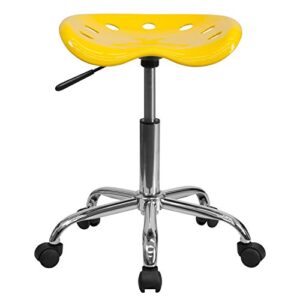 Flash Furniture Taylor Vibrant Yellow Tractor Seat and Chrome Stool