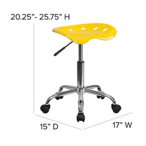 Flash Furniture Taylor Vibrant Yellow Tractor Seat and Chrome Stool