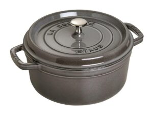 staub cast iron roaster/cocotte, round, 26 cm, 5 l, graphite grey