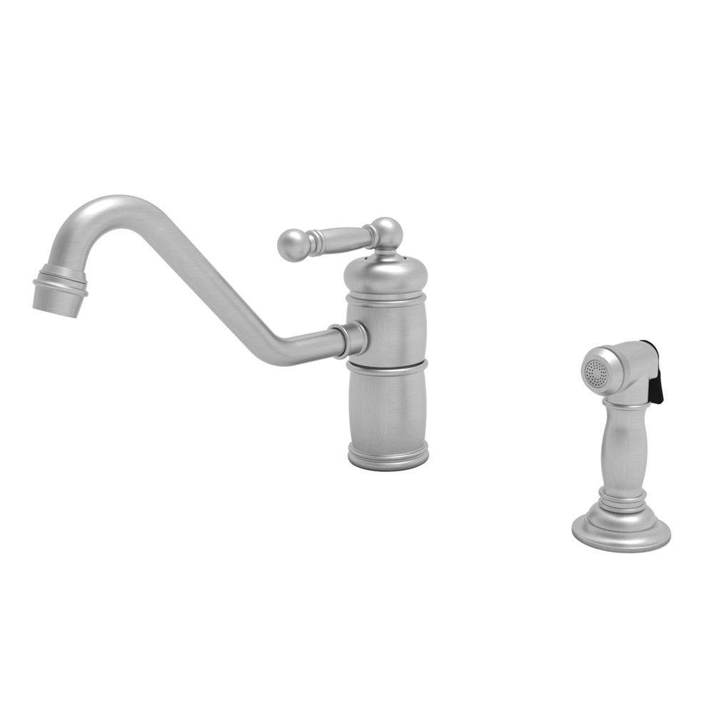 Newport Brass 941/15S 930 Series Two-Hole Single-Handle Kitchen Faucet with Matching Spray, Satin Nickel