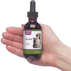 PetAlive Eye-Heal - Natural Herbal Formula Promotes Eye Health in Cats and Dogs - Soothes and Cleanses The Eyes - Supports Removal of Debris - Applies Easily with Cotton Swab - 59 mL