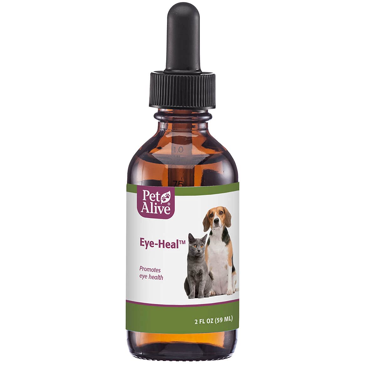 PetAlive Eye-Heal - Natural Herbal Formula Promotes Eye Health in Cats and Dogs - Soothes and Cleanses The Eyes - Supports Removal of Debris - Applies Easily with Cotton Swab - 59 mL