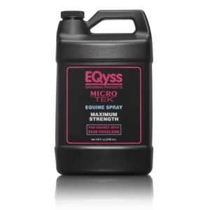 eqyss micro-tek equine itch relief spray - soothes irritated skin, stops itching, scratching, rubbing - for all horses, ponies, mares, foals (128 oz)