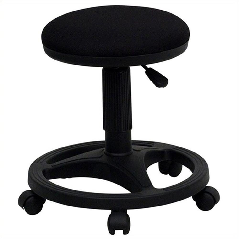 Flash Furniture Frakes Black Ergonomic Stool with Foot Ring