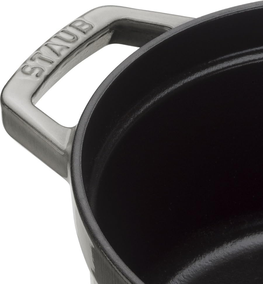 STAUB Cast Iron Roaster/Cocotte, Round, 26 cm, 5 L, Graphite Grey