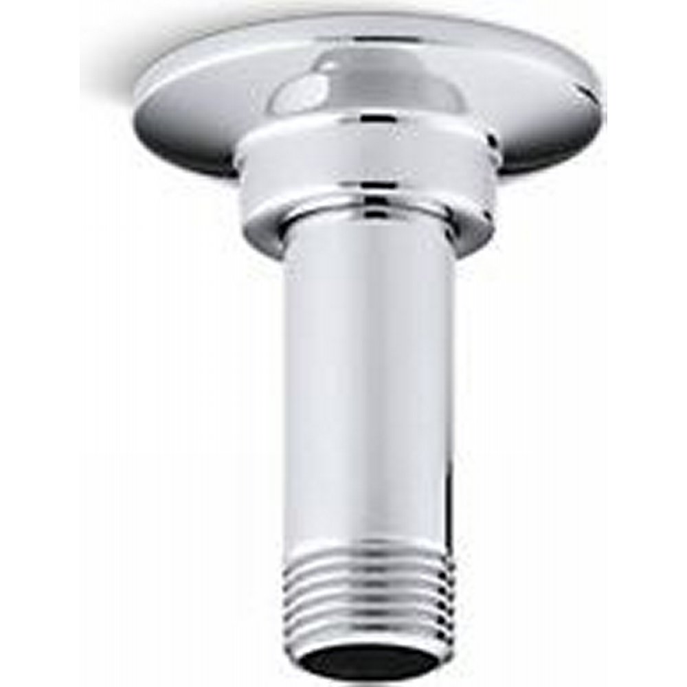 KOHLER K-7396-CP 3-Inch Straight Ceiling-Mount Showerarm and Flange, Polished Chrome