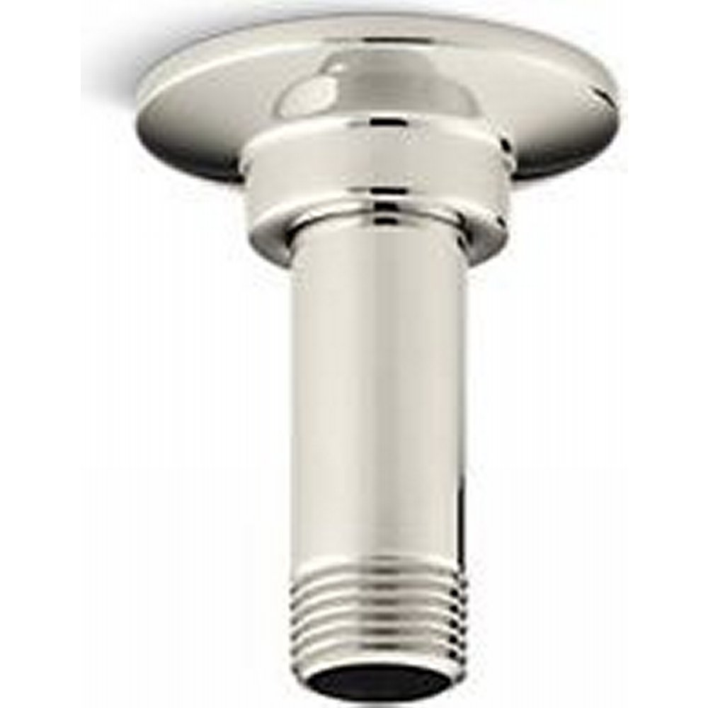 Kohler K-7396-SN 3" Straight Ceiling-Mount Shower Arm & Flange Polished Nickel