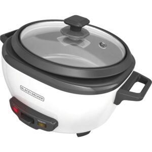 BLACK+DECKER RC3406 3-Cup Uncooked/6-Cup Cooked Rice Cooker, White