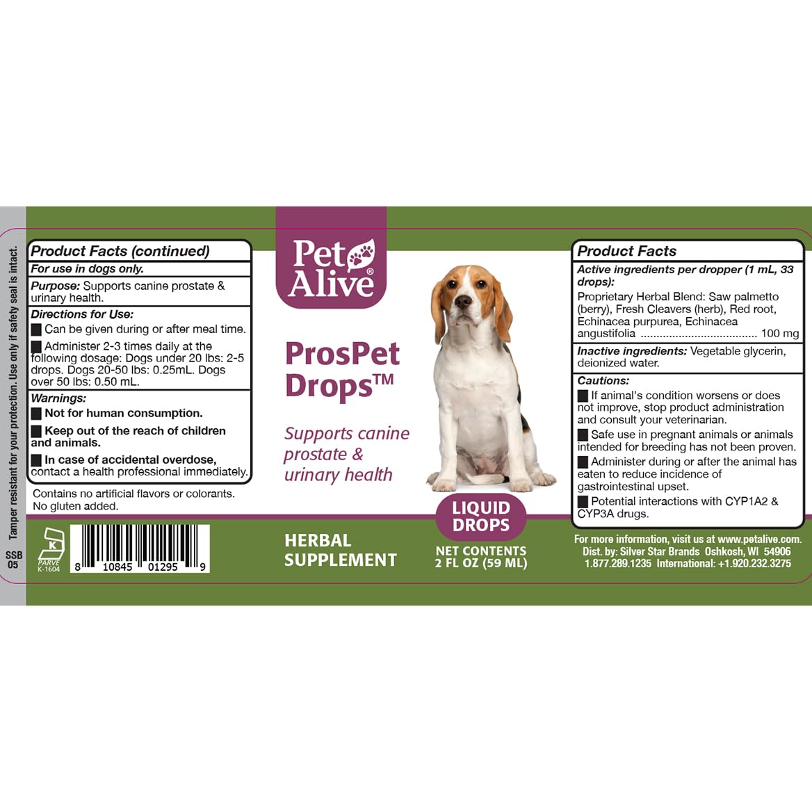 PetAlive PPRP001 ProsPet Drops for Pet Prostate Health, (60ml)