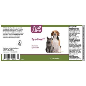 PetAlive Eye-Heal - Natural Herbal Formula Promotes Eye Health in Cats and Dogs - Soothes and Cleanses The Eyes - Supports Removal of Debris - Applies Easily with Cotton Swab - 59 mL