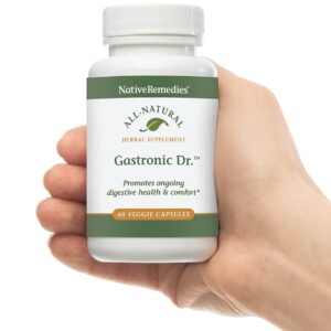 Native Remedies Gastronic Dr. - All Natural Herbal Supplement for Healthy Digestion and Comfort After Meals - Promotes a Healthy Stomach Lining and Balanced Stomach Acid Levels - 60 Veggie Caps