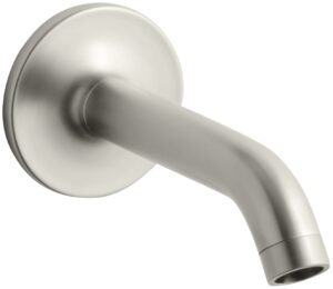 kohler k-14426-bn purist wall-mount non-diverter bath spout, 35 degrees, vibrant brushed nickel