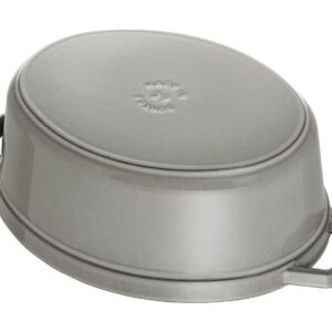 STAUB Cast Iron Roaster/Cocotte, Oval 17 cm, 1 L, Graphite Grey