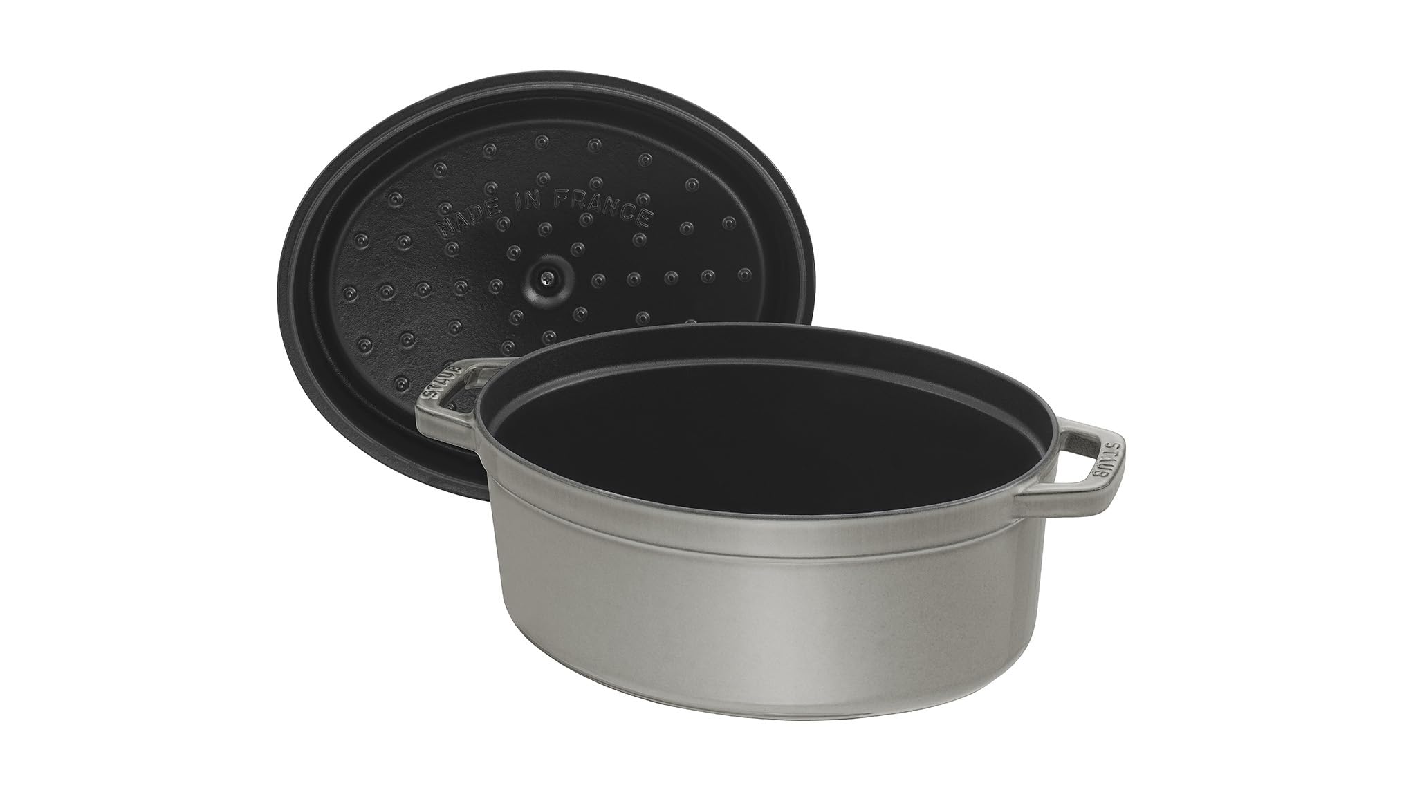 STAUB Cast Iron Roaster/Cocotte, Oval 17 cm, 1 L, Graphite Grey