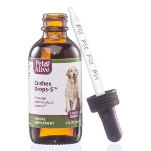 PetAlive Cushex Drops-S, Adrenal Gland Balance Herbal Pet Supplement, 2fl oz., 59ML