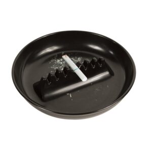 fox run 6121 melamine ash tray, 6.75 x 6.75 x 1.25 inches, black