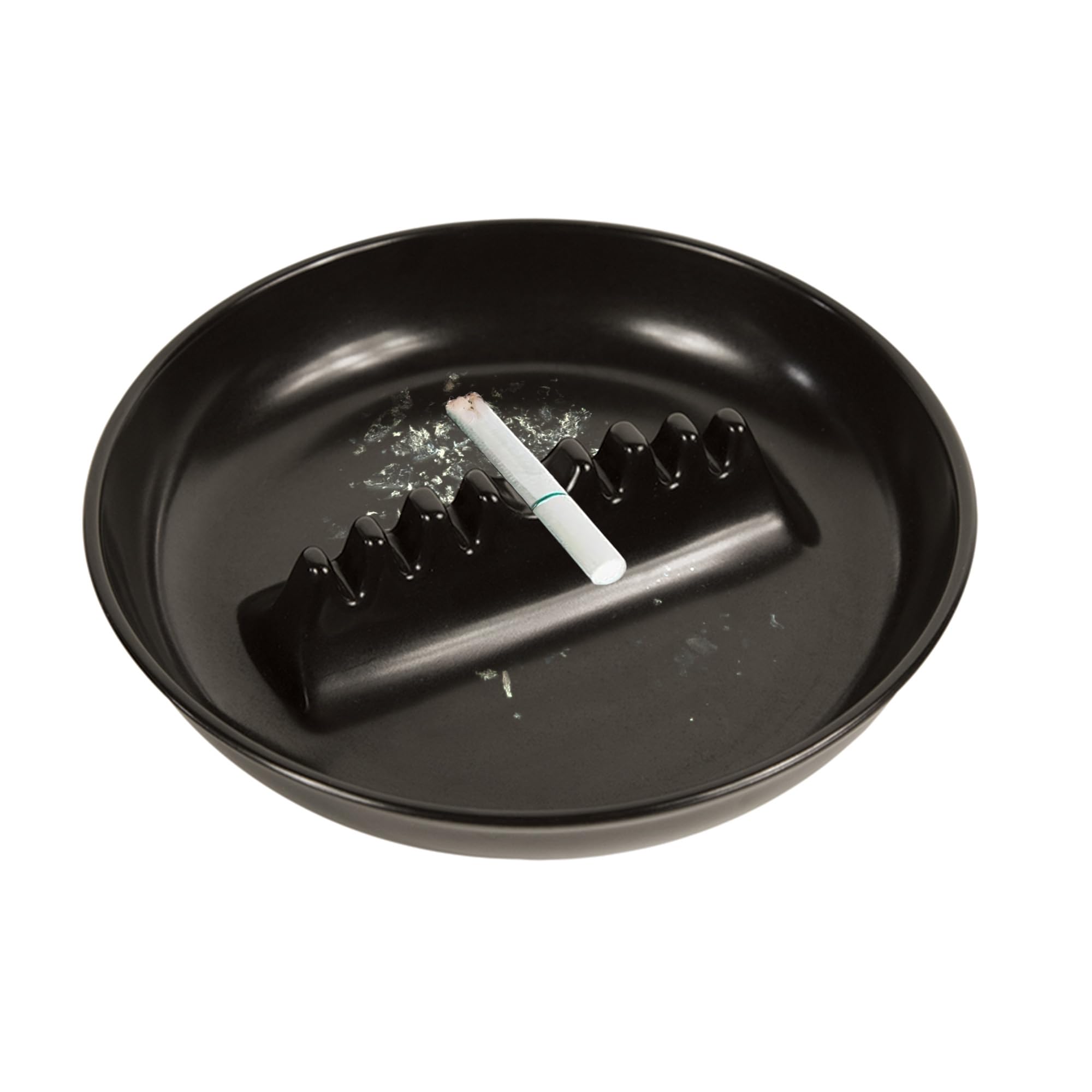 Fox Run 6121 Melamine Ash Tray, 6.75 x 6.75 x 1.25 inches, Black