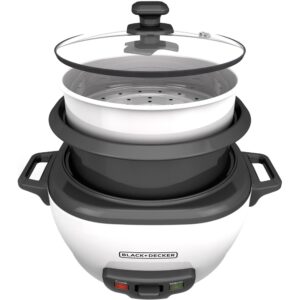 black+decker rc3406 3-cup uncooked/6-cup cooked rice cooker, white