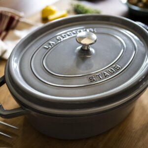 STAUB Cast Iron Roaster/Cocotte, Oval 17 cm, 1 L, Graphite Grey