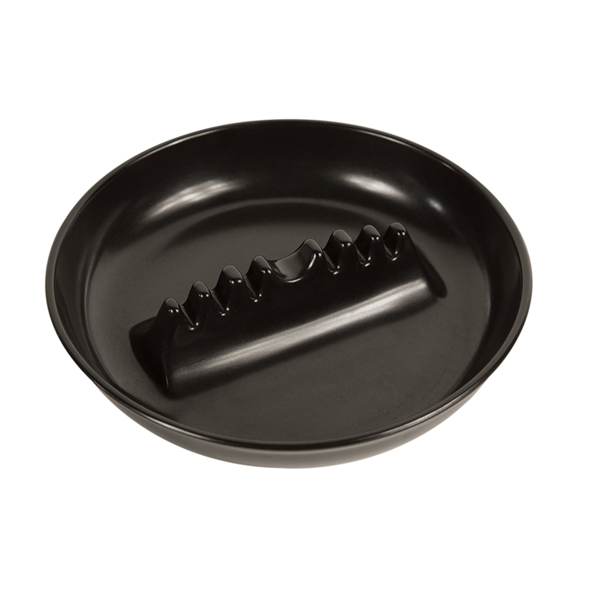 Fox Run 6121 Melamine Ash Tray, 6.75 x 6.75 x 1.25 inches, Black