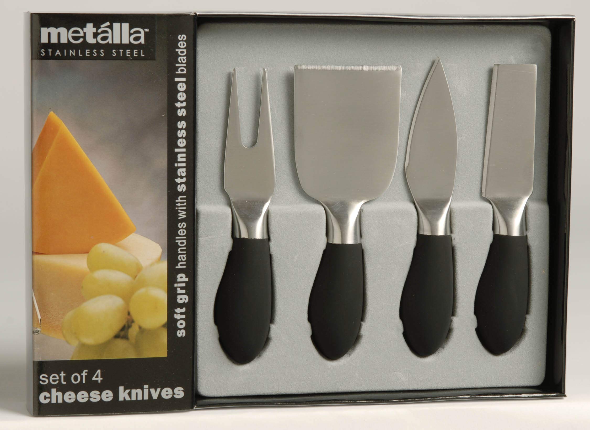 Prodyne Black Soft Touch Handles Cheese Knives, one size