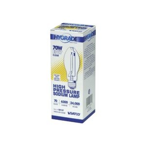 Satco S3127 2100K 70-Watt Clear Medium Base ED17 High Pressure Sodium Lamp