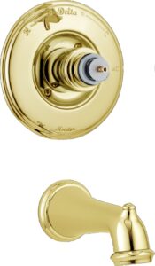 delta t14155-pblhp victorian monitor 14 series bathtub trim without handle, polished brass