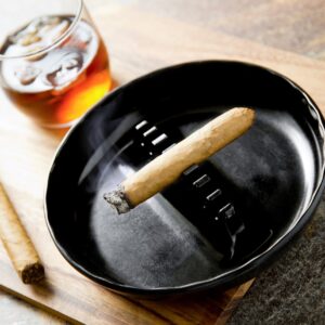 Fox Run 6121 Melamine Ash Tray, 6.75 x 6.75 x 1.25 inches, Black