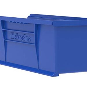 Akro-Mils 30234 AkroBins Plastic Storage Bins, Space-Saving Stackable Bins, Garage Organization Bins, Pantry Organization, Craft Storage, 15-Inch x 5-Inch x 5-Inch, Blue, 12-Pack