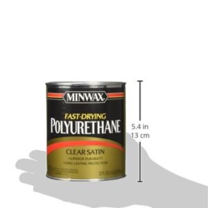 Minwax Fast Drying Polyurethane Protective Wood Finish, Warm Satin, 1 Quart