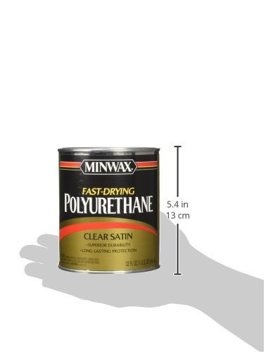 Minwax Fast Drying Polyurethane Protective Wood Finish, Warm Satin, 1 Quart