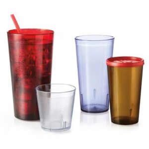 G.E.T. Heavy-Duty Plastic Restaurant Tumblers, 16 Ounce, Red (Set of 12)