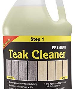 STAR BRITE Premium Teak Cleaner - Restore, Renew & Refresh Old Weathered Gray Teak Furniture & Other Fine Woods - Step 1 - 1 GAL (081400N)