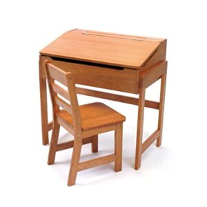 Lipper International Child's Slanted Top Desk & Chair, Pecan Finish